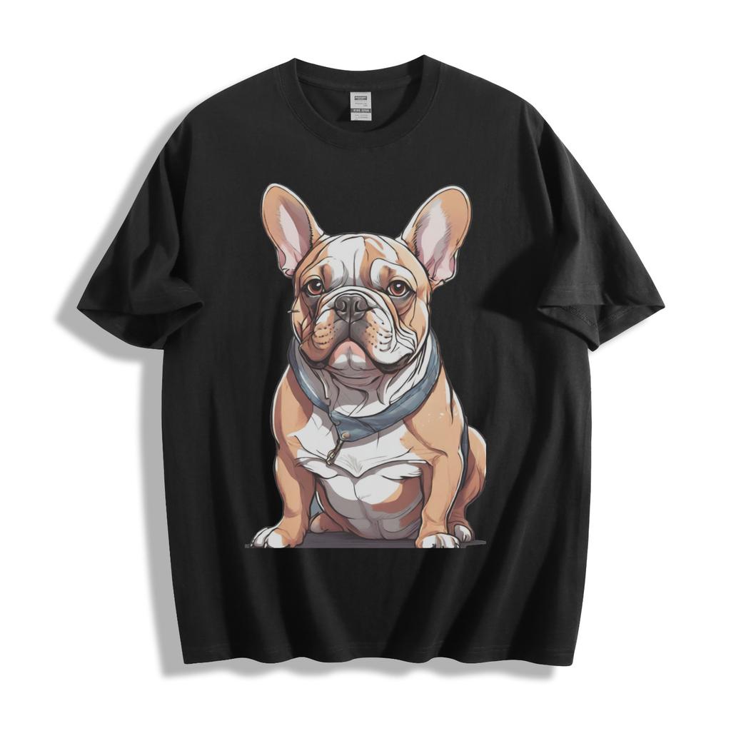 Stylish Frenchie T-Shirt Mens Womens Tees Top - Cute Bulldog Design Unisex Tee