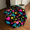 1PC Music NotesHeart Symbols Pattern Small Travel Compact Windproof Umbrella, Automatic Folding Umbrella, Automatic Open/Close ,Gift-146