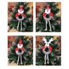 Christmas Tree Hanging Ornaments Set of 4 with Bells Featuring Delicate Hollow Out Santa Snowman Reindeer Bear for Holiday Decor