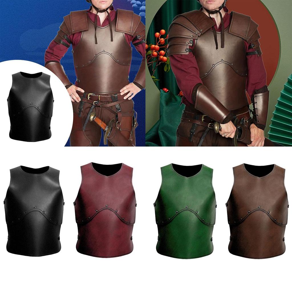 Medieval Chest Armor Retro Style Knight Decorative PU Leather Armor for Festive