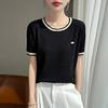 Autumn Winter Heavy Duty Rhinestone Velvet One-Piece High Collar Knit Pullover Sweater