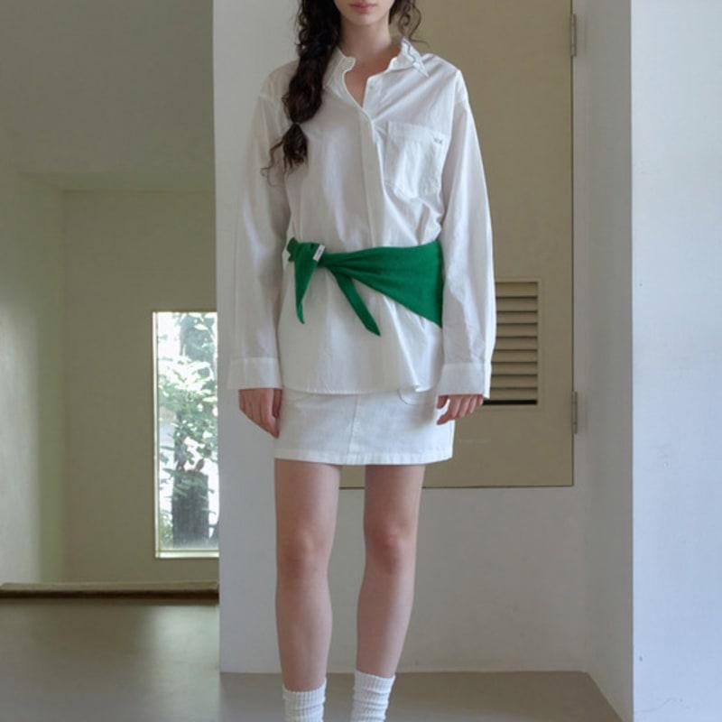 LCVE TRIANGLE WOOL MUFFLER_GREEN