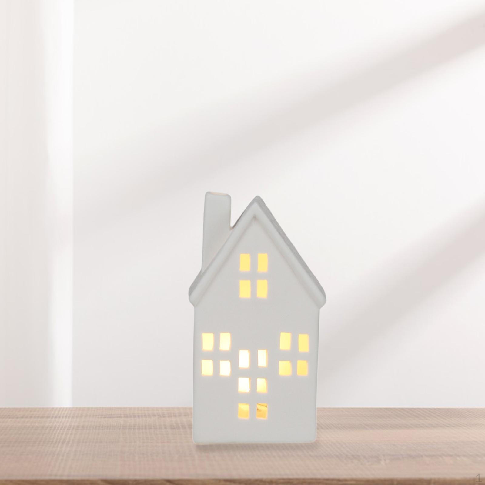 

Керамические рождественские деревенские домики украшения освещение теплые белые фигурки сцена для Рождества Style A