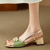 Elegant High Heels Women's Sandals Designer Chunky Shoes Flower Summer  2025  Luxury Flip Flops New Mujer Zapatos