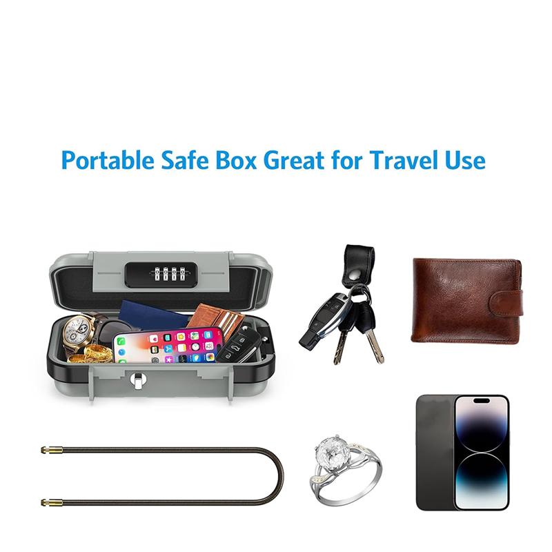 ABUL-Portable Safe Box For Travel, Combination Security Case Lockbox With Code, Waterproof Anti-Theft Mini Travel Safe Box
