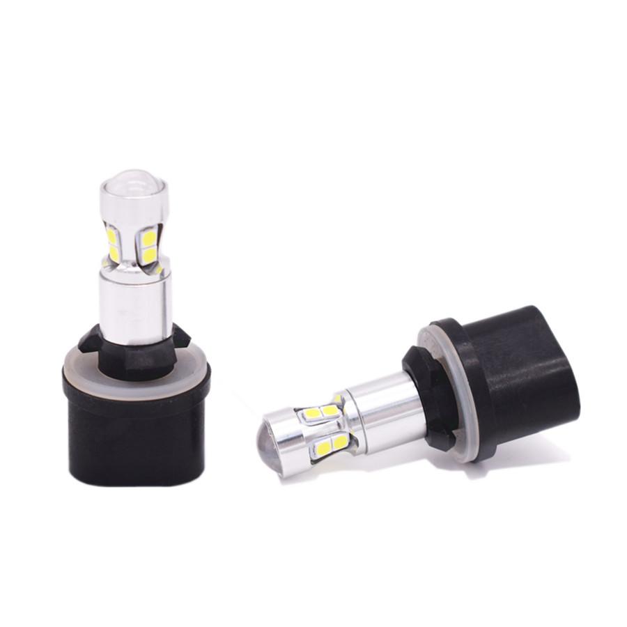 2Pcs Super Bright 881 10W 3030 10SMD 6K LED Decode Front and Rear Fog Light Bulbs