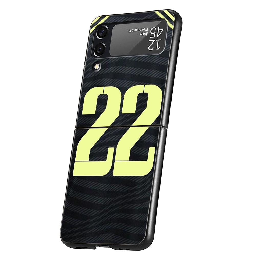 FootBall Number Phone Cover For Samsung Galaxy Z Flip 4 Case Black For Samsung Z Flip 3 Hard PC Luxury Foldable Shell Fundas Bag