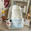 Schoolbag High-value college style schoolbag Women's bow lace backpack Junior high school student literary and fresh backpack