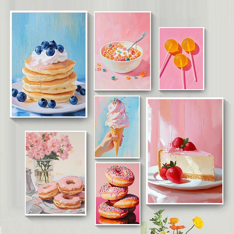 Beautiful And Sweet Creative Candy Dessert Art Design Poster Canvas Print Living Room Bedroom Kitchen Dining Room Wall Decor