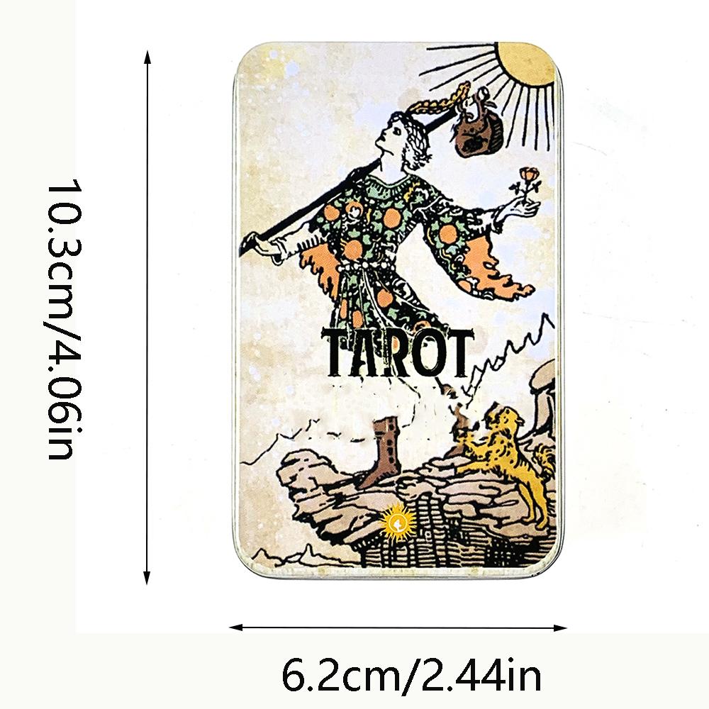 High-Quality Tin Box Packing 78 Cards Tarot Card Gilded Edge with Paper Guidebook,Fate Divination Family Party Game