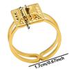 1/5pcs Real Gold Plated Open Adjustable Ring Oval Square Flower Stainless Steel Rings For Women Men DIY Stone Crystal Oil Drip