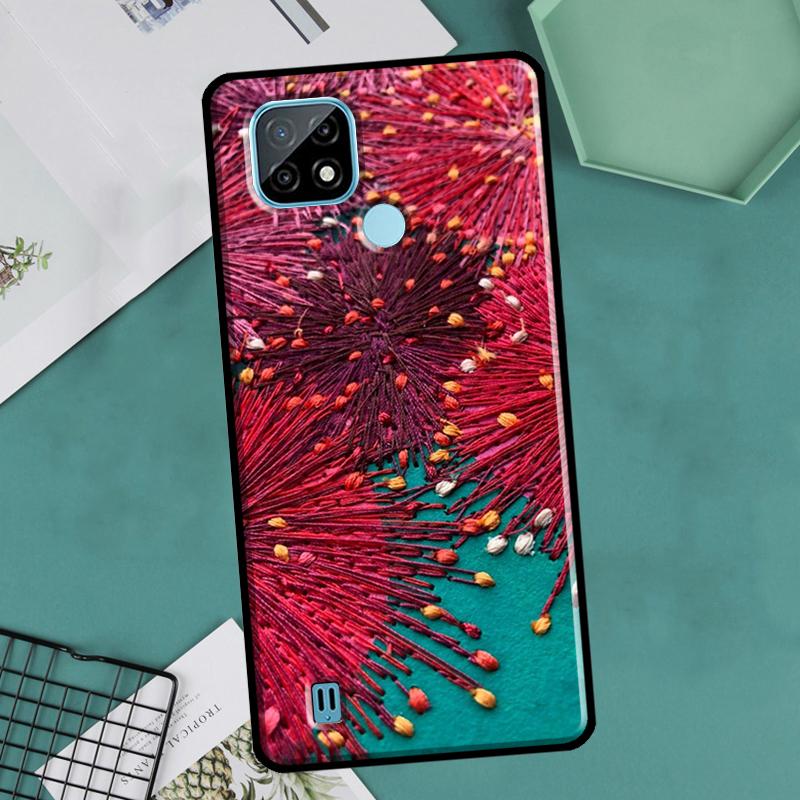 

Вышивка Цветы Для Realme GT Neo 2 3 Master 8i 9i 8 9 Pro Plus C35 Чехол Для OnePlus 9 10 Pro 9R 10R Nord2 Realme GT(Neo)