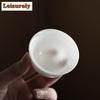 1pc/set Handmade Ice Seed Jade Porcelain Teacup Small White Photopermeability Cup Master Cup Meditation Cup Kung Fu Teaset 11ml