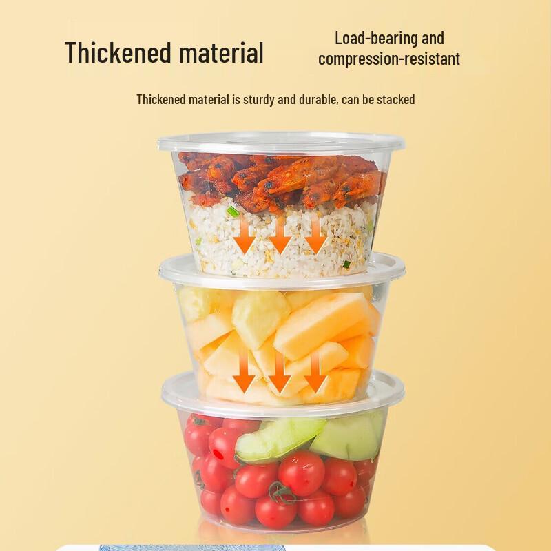 Temeiju Disposable Round Food Containers with Lids