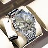 POEDAGAR Top Luxury Men Watch Automatic Date Week Man Wristwatch Hollow Tourbillon Mechanical Stainless Steel Watches