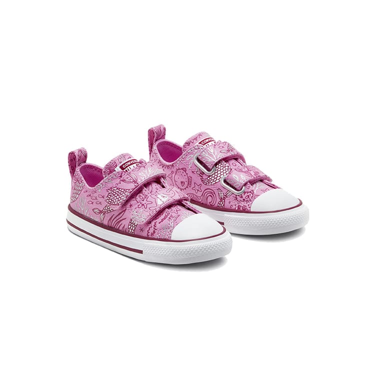 Baby Converse Chuck Taylor All Star Underwater Party Easy On Low Top Toddler Shoes Pink 767205C
