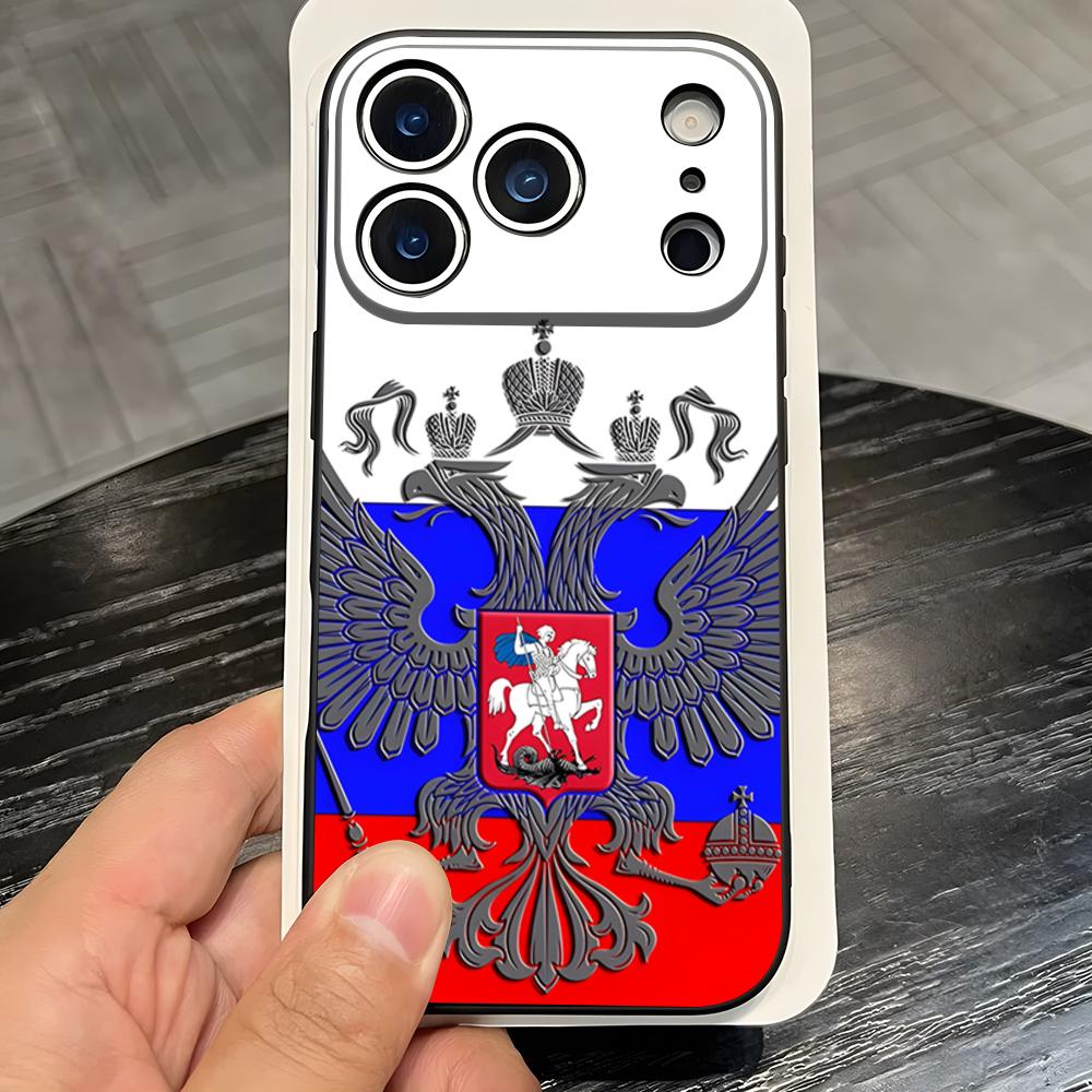 Russia Russian Flag Emblem National Phone Case For IPhone 17 Pro Max 16 15 14 Pro Max 13 11 X Xs Xr 8 7Plus Silicone Cover