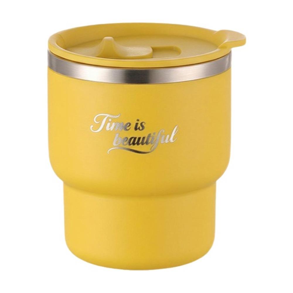 

Portable Double Wall Mug Leak-proof Pocket Thermal Mug Milk Coffee Mug Sealed Drinking Cup Outdoor жёлтый