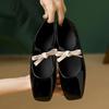 Flats Shoes Women Fashion Flat Single Shoes Women's New Spring and Autumn Bow French Retro Ballet Red Mary Jane Shoes