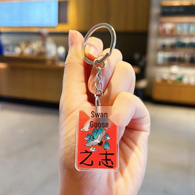 Acrylic Double-Sided Exam Blessing Keychain - Cute Cartoon Charm for Gaokao & Zhongkao