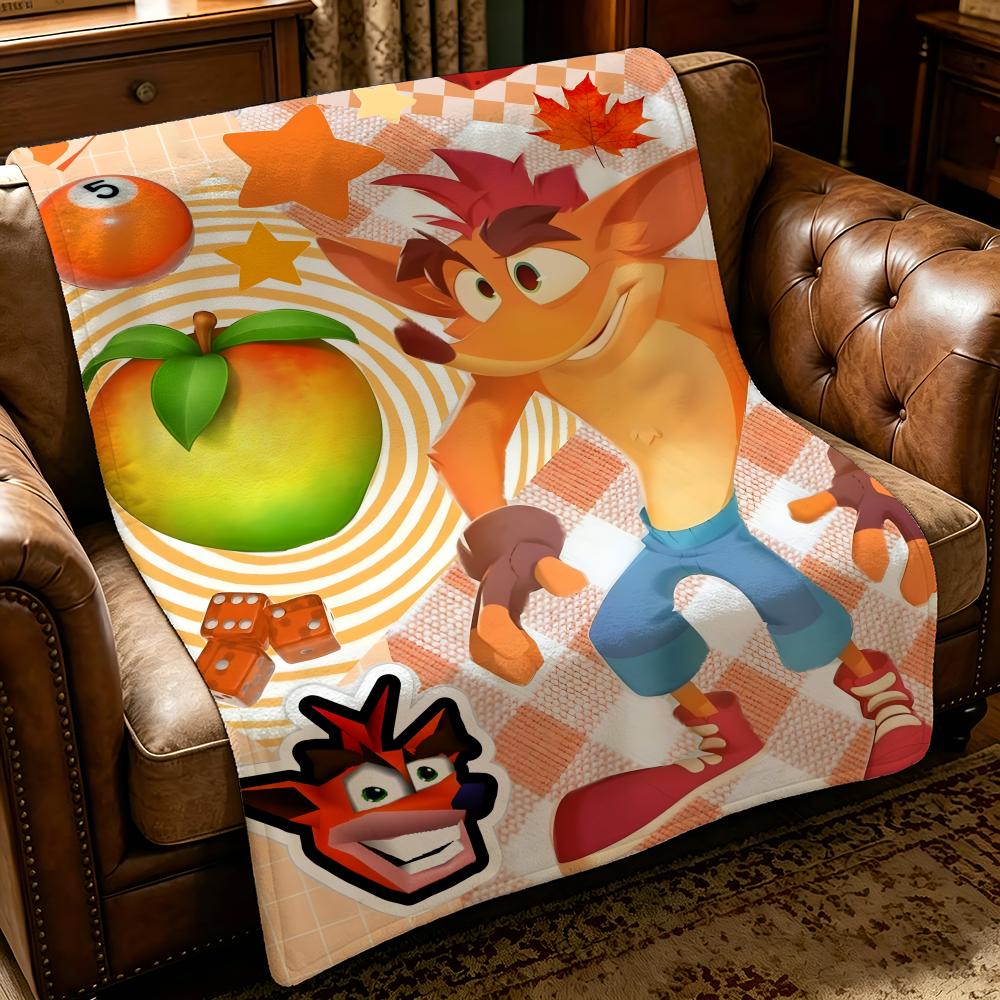 game C-Crash Bandicoot-T Throw Thick Comfort Flannel Quilt, Multi-scene Use Indoor Outdoor Daily Nap