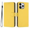 For iPhone 16 Pro Max Case Solid Color Wallet Leather Phone Cover with Strap