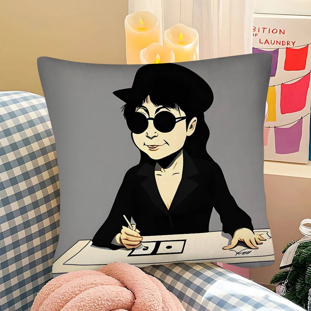 Pc Classic YYoko Ono Aesthetic Anime Pillow Case Fashion Square Pillowcase Bedroom Sofa Room Ins Decoration Leisure