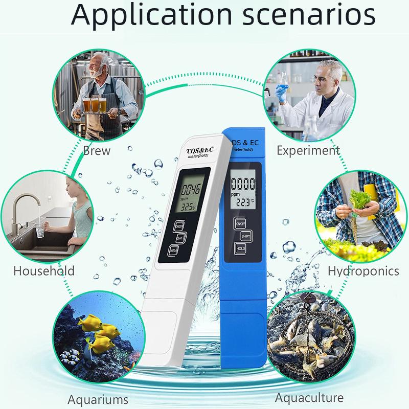 3-in-1 TDS Pen Water Quality Tester: EC Meter, Conductivity, and Temperature Detection