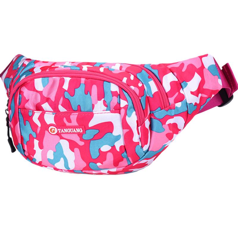 

Women s Rose Red Camouflage Fanny Pack - Large Capacity, Multi-Layer, Multifunctional Bag for Running, Walking, and Sports Activities. ярко-розовый/красный