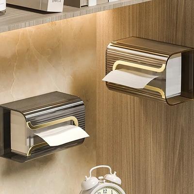1PC Scatola per fazzoletti di lusso Scatola per fazzoletti trasparente in acrilico da parete Porta tovaglioli da tavolo Scatola per carta da bagno Distributore di carta velina