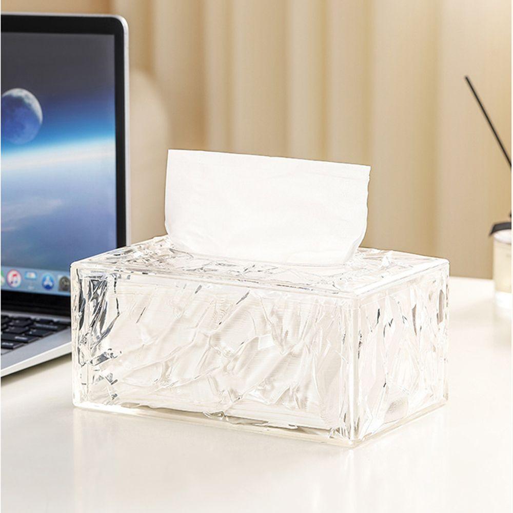 Dust Resistant Clear Tissue Box Non-Slip Desktop Tissue Dispenser Tissue Storage Case Bathroom