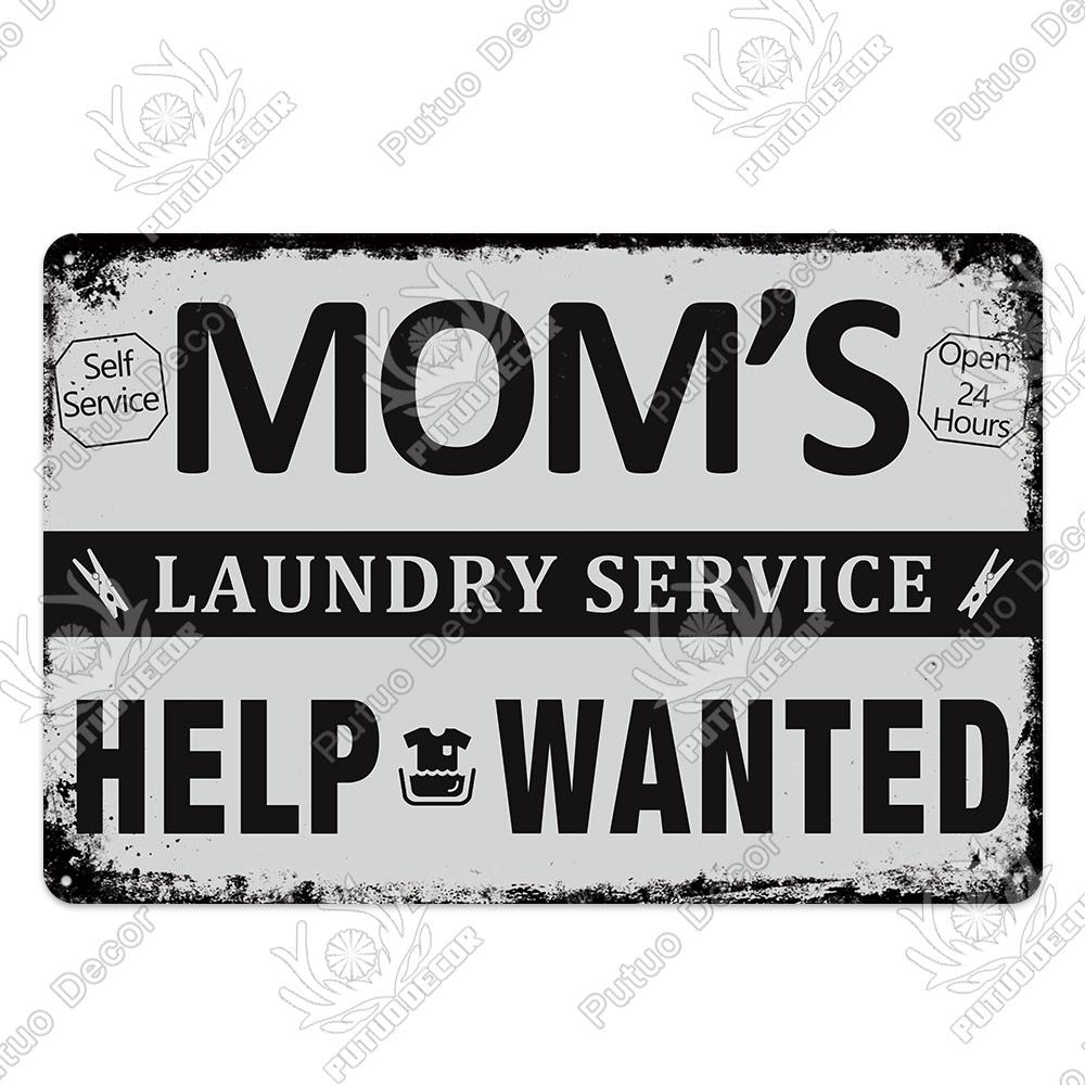 Putuo Decor Room Funny Plaque Metal Vintage Tin Sign Laundry Toilet Powder Retro Wall Art Poster for Home Man Cave Iron Painting