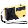 Hand Crank Flashlight Radio Portable Mini FM AM Weather Radio with LED Flashlight Yellow