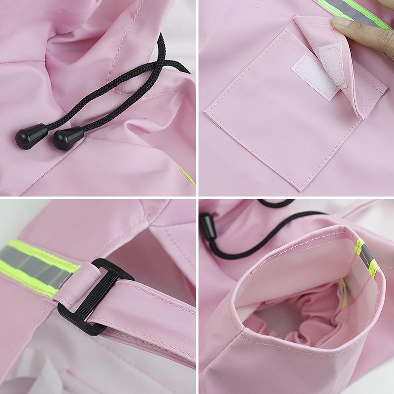 Dog Raincoat Spring and Summer Clothes Cape-style Reflective Strip Pet Raincoat Rainproof Dog Hooded Raincoat