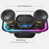 DOSS SoundBox Bluetooth Deep Compact Bluetooth Speaker Hours of Wireless Stereo Lighting IPX6 TF Card Suitable for Bathrooms and Pro+ Speaker, 24W,
