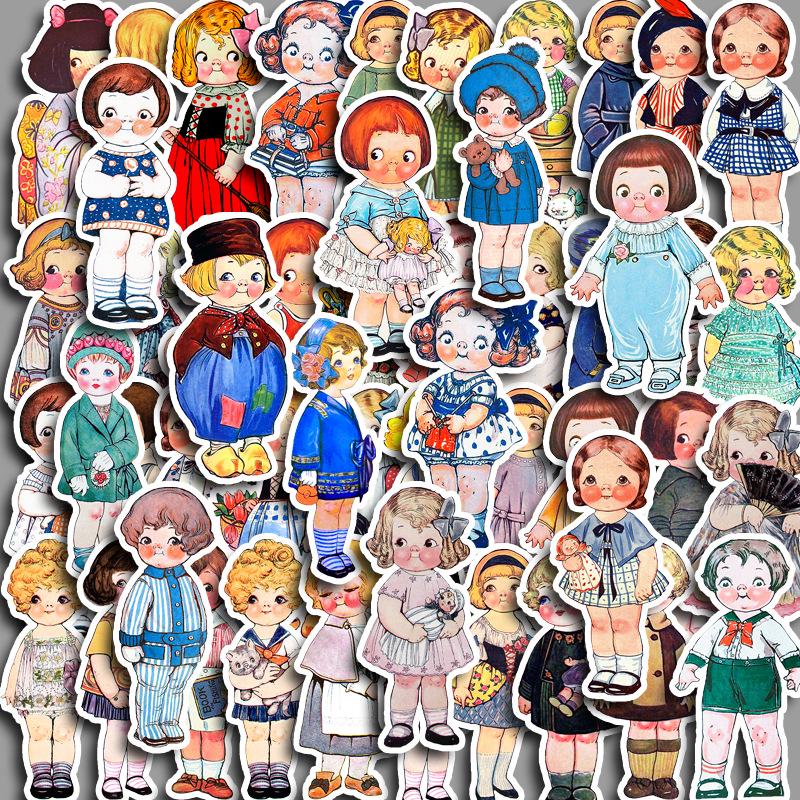 Dream Manor Planner Stickers: 60 Cute Japanese Girl Characters for DIY Suitcase, Phone Case, and Tablet.