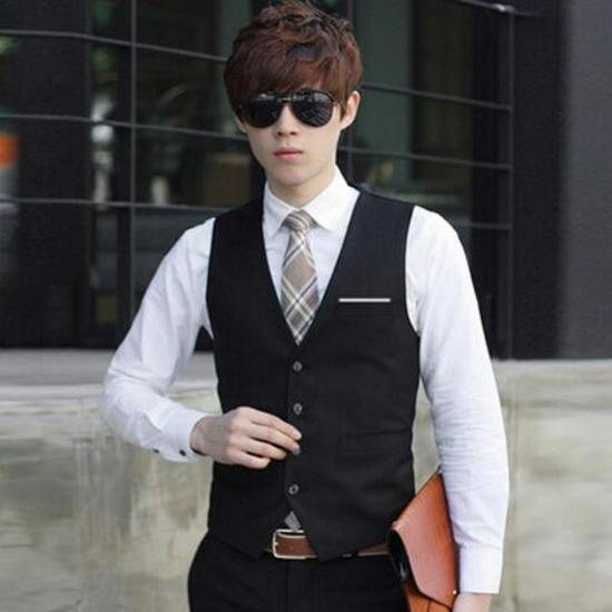 European Style Thickened Slim Fit Men s Casual Suit Vest Pure Black