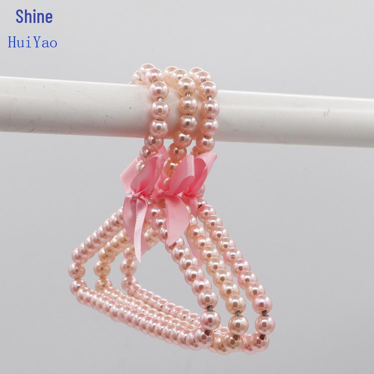 20cm Fashion Pearl Hanger with Bow - Pet, Dog, and Children's Plastic Hanger