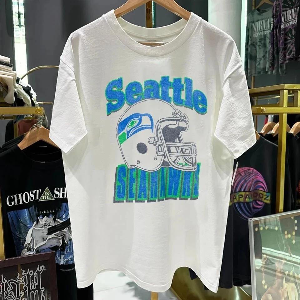 Vtg Seattle Seahawk football team white t-shirt S-5XL 4XL