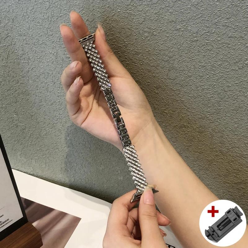 

Luxury Metal Diamond Band+case for Apple Watch 46mm 44mm 41mm 42mm for Iwatch 11 10 9 8 SE 6 38mm 45 40mm Stainless Steel Strap 46mm(Series 11 10)