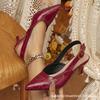 Women S Pointed Toe Backless Thin Heel High Heel Sandals Casual Versatile