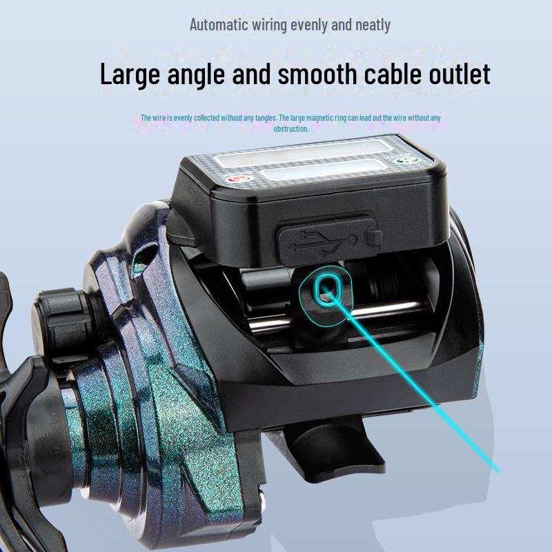 Rybářský naviják Komailai Solar USB s dobíjecím digitálním displejem