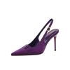 Scarpe Décolleté da Donna Francesi in Raso Slingback, Tacco Stiletto Sottile A Punta Bassa Con Fibbia A Cinturino Singolo Per Feste Banchetti DS-7317-3