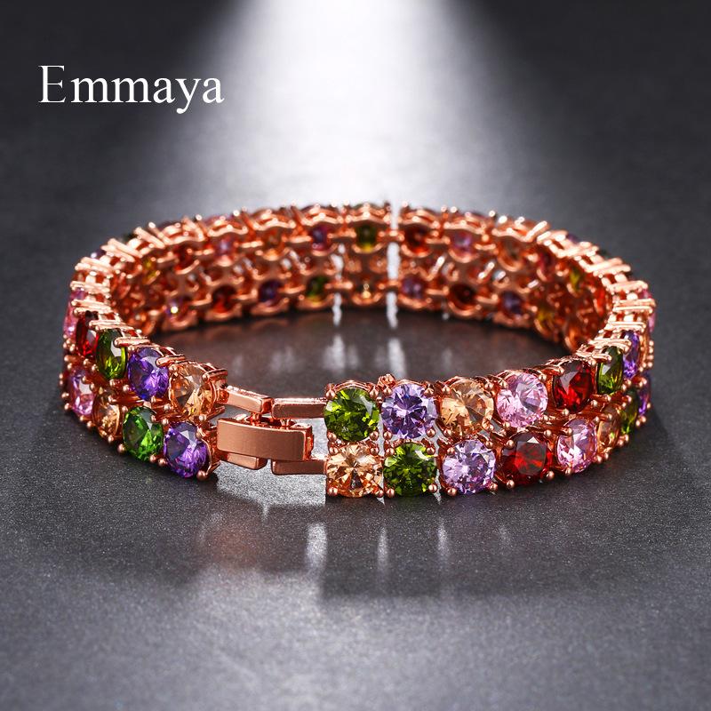 Fashion Colorful Zircon Bracelet Series for Women, Micro Paved Zircon Luxury Jewelry