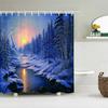 3D European Town Rural Forest Landscape Printing Bathroom Waterproof Shower Curtain Polyester Curtain Home Decoration Curtains