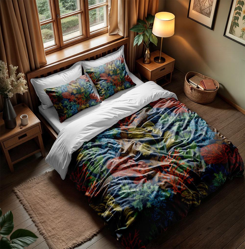 

Красивый пододеяльник с коралловым рифом под водой / Набор пододеяльника Одинарный Полуторный Двуспальный Королевский Кингсайз Набор постельного белья 135x200cm