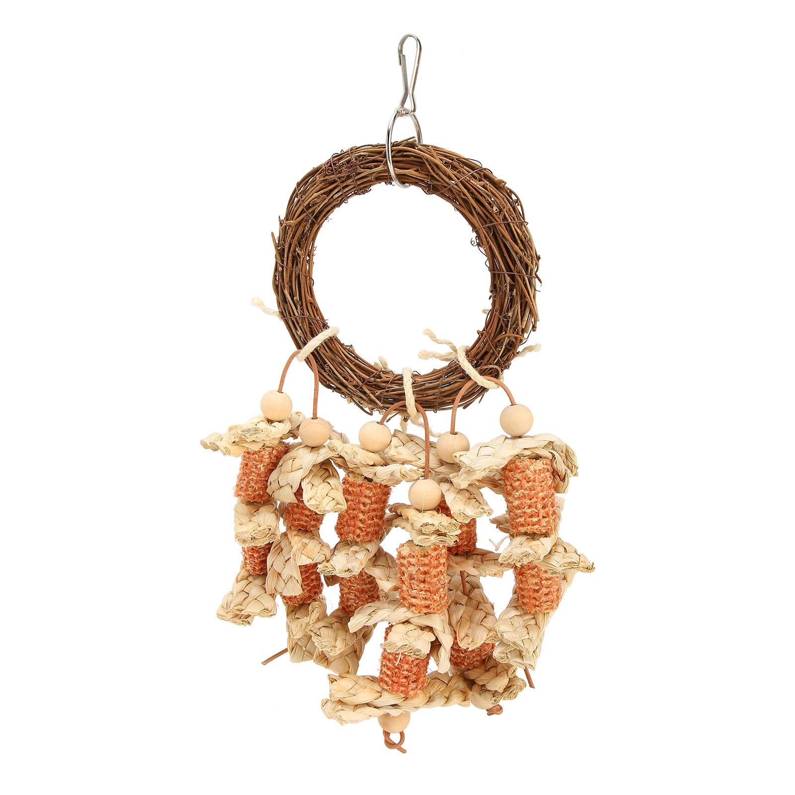 

Bird Swing Chewing Toy Corn Cobs Climbing Exercising Parrot Perch Bite Toy for Budgies Lovebirds