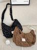 6225 Korean Style Corduroy Bow Crossbody Canvas Bag - Single Shoulder, Early Spring Edition