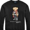Polo Ralph Lauren Teddy Bear Graphic Crewneck Long Sleeve Fleece Sweatshirt Women Sweatshirt Black WMPOKNINFB20162-001