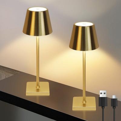 LED Table Lamp - NETTLIFE - Wireless Touch - Dimmable - 3 Temperatures - Gold (pack of 2)